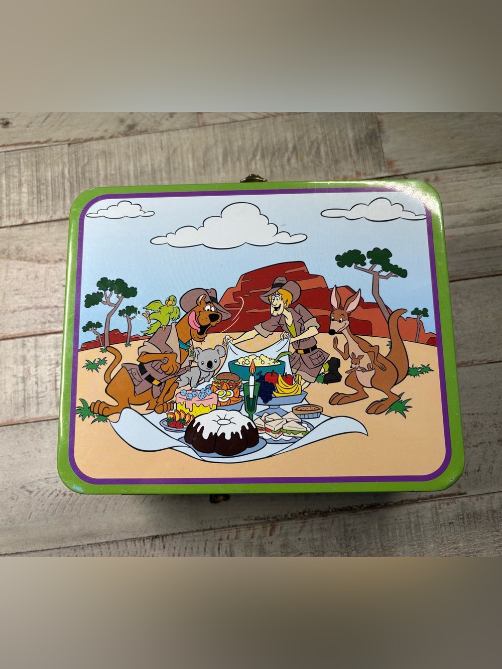 Scooby Doo + Shaggy Metal Lunch Box Tin W/ Complete Puzzle- Collectible